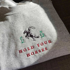 Hold Your Horses Cactus Embroidered Sweatshirts