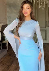 Patchwork Draped Long Sleeve Maxi Dress