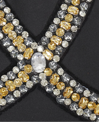 Diamond Knee Length Black Bandage Dress