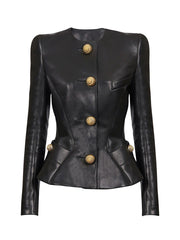 Black PU Leather Shrug Jacket