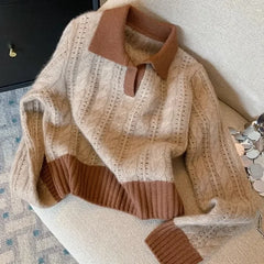 Brown Slouchy Knitwear Jumper