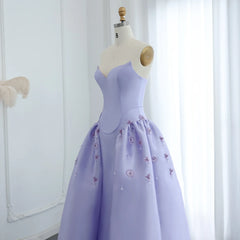 Lilac Pearl A-Line Evening Dress
