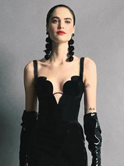 Black Bodycon Deep Cupped Mini Dress