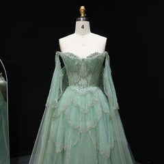 Off-Shoulder Cape Sleeves Sweetheart Gown