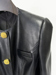 Black PU Leather Shrug Jacket