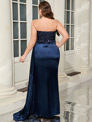 Glitter Patchwork Ankle Length Dress