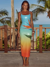 Floral Sequin Maxi Dress with Spaghetti Straps