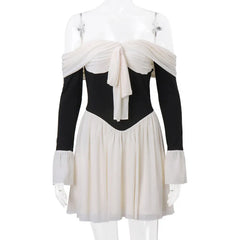 One Shoulder Lace-Up Mini Dress