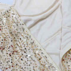 Sequined High Side Split Mermaid Maxi Dress