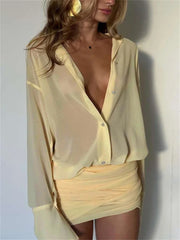 Bandage Long Sleeve Mini Dress Elegant Bodycon Outfit