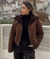 Turn Down Collar Reversible Jacket