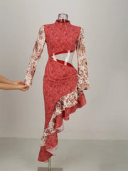 High Street Long Sleeve Y2K Party Dress