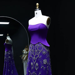 Tulle Strapless Sequined Evening Dress