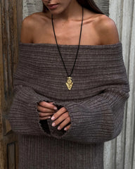 Minikleid aus Rippstrick mit einer Schulter