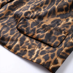 Vintage Leopard Print Jacket And Skirt Outfit