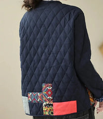 Quilted Print Loose Thick Cotton Coats