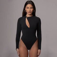 Hollowed Out Long Sleeve Bodysuit