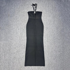 Black Diamond Strapless Maxi Bandage Dress