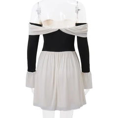 One Shoulder Lace-Up Mini Dress