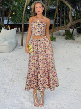 Floral Print Tank Top Long Skirt Two Piece Set