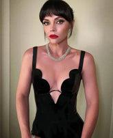 Black Bodycon Deep Cupped Mini Dress