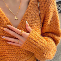 Orange Cropped Soft Sweater