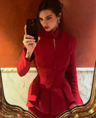 Trendy Blazer & Mini Skirt Set