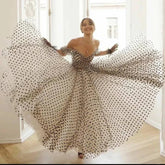 Black Polka Dot Tulle Gown