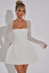 Women's Glitter Bandage Backless A-line Party Dress