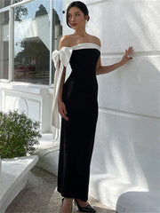 Diagonal Collar Backless Lace-Up Dress