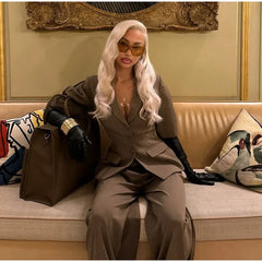 Solid Blazer Pants Set Wide Leg Trousers Outfit