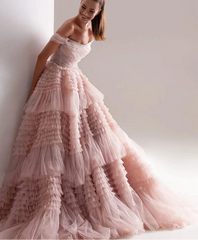 Net Tiered Layer Strapless Party Dress