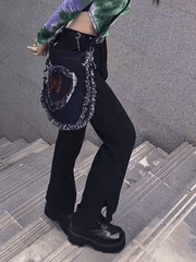 Bolso de tanino con estampado de mariposas Y2k