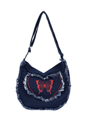 Bolso de tanino con estampado de mariposas Y2k