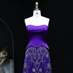 Tulle Strapless Sequined Evening Dress