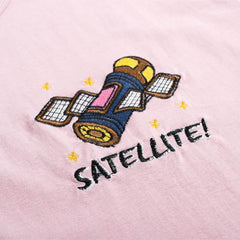 T-Shirt mit Satellitenstickerei