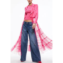 Vestido informal holgado de satén con cuello polo