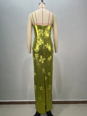 Mint Green Mesh Sequins Maxi Dress