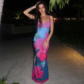 Spaghetti Strap Printed Long Dress