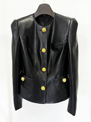 Black PU Leather Shrug Jacket
