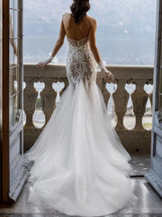 Lace Applique Mermaid Wedding Dress