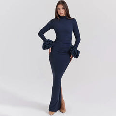 Bubble Long Sleeved Maxi Dress