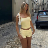 Camisole Top and Casual Female Shorts Two Piece Set