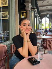 Twist Knitted Short Sleeve Sweater-Top