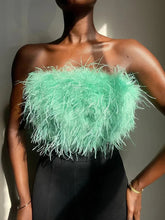 Fur Feather Strapless Bustier Fluffy Corset Tube Top