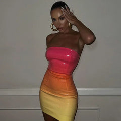 Pailletten-Ombré-Minikleid