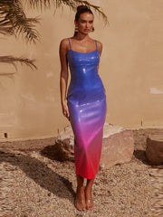 Sequin Ombre Midi Dress