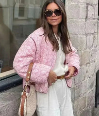 Pink Printed Cotton Coat