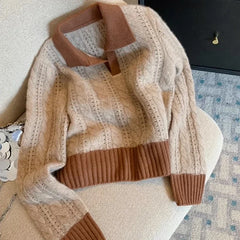 Brown Slouchy Knitwear Jumper