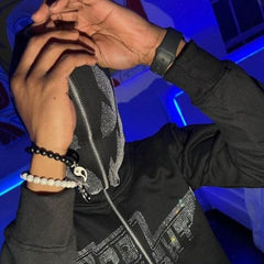 Sudadera con capucha con diamantes de imitación Y2K